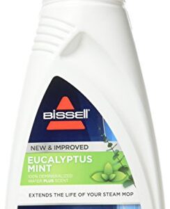 BISSELL EUCALYPTUS MINT DEMINERALIZED STEAM MOP WATER, 32 ounces, 1392, WHITE