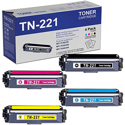 FOJY 4 Pack 1Black 1Cyan 1Magenta 1Yellow TN221 TN 221 Compatible Toner Cartridge Replacement for Brother Black+Color ‎6.25 x 45.75 x 4.25 inches FO TN221-4PK FO TN221-4PK