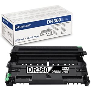molimer 1 pack high yield dr360 dr-360 black drum unit compatible replacement for brother dr360 hl-2140 hl-2170w mfc-7840w mfc-7340 mfc-7440n mfc-7345n dcp-7030 printer