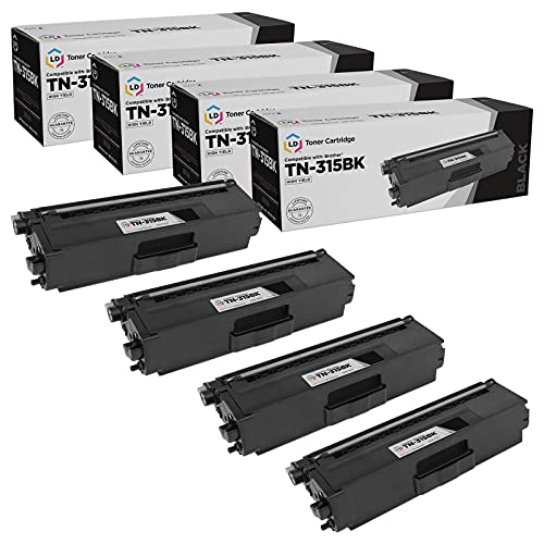 LD Compatible Toner Cartridge Replacement for Brother TN315BK High Yield (Black, 4-Pack)