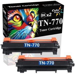 2-pack colorprint compatible tn770 toner cartridge high yield replacement for brother tn-770 tn 770 work with hl-l2370dw hl-l2370dw xl mfc-l2750dw mfc-l2750dwxl hl l2370dw mfc l2750dw laser printer