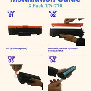 2-Pack ColorPrint Compatible TN770 Toner Cartridge High Yield Replacement for Brother TN-770 TN 770 Work with HL-L2370DW HL-L2370DW XL MFC-L2750DW MFC-L2750DWXL HL L2370DW MFC L2750DW Laser Printer