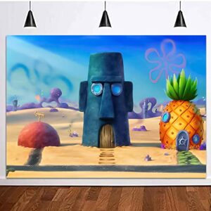 7x5ft cartoon animation underwater pineapple house photography backdrops kids children birthday party decor photo background studio props