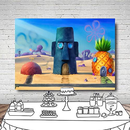 7x5ft Cartoon Animation Underwater Pineapple House Photography Backdrops Kids Children Birthday Party Decor Photo Background Studio Props