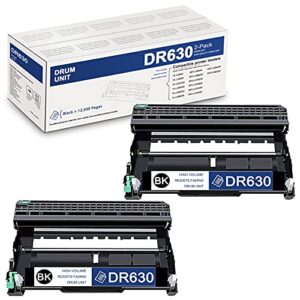 van enterprises high yield 2 pack black dr630 dr-630 compatible drum unit replacement for brother hl-l2300d l2305w l2315dw l2320d l2340dw l2360dw l2380dw mfc-l2680w l2720dw dcp-l2520dw printer