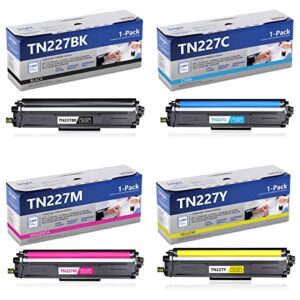 tn227 tn-227 high yield toner – mandboy tn 227 toner cartridges compatible replacement for brother tn227bk tn227c tn227m tn227y with mfc-l3770cdw hl-l3210cw, 4 toner set (bk/c/m/y)