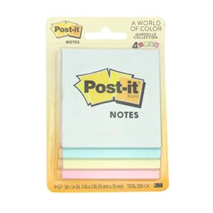 post-it 3 in. w x 3 in. l assorted sticky notes 4 pad