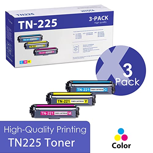 HIYOTA Compatible 3 Pack (1C/1M/1Y) TN-225 TN-225C TN-225M TN-225Y Toner Cartridge Replacement for Brother TN 225 HL-3170CDW 3180CDW MFC-9330CDW 9340CDW DCP-9020CDN Printer