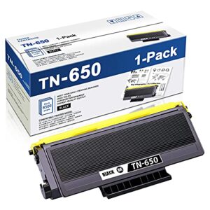 maxcolor tn650 1 pack black,compatible tn650 high yield toner cartridge replacement for brother hl5240 5270dn 5250dndnt dcp8080dn 8060 8085dn mfc8460n 8470dn 8370 printer toner cartridge