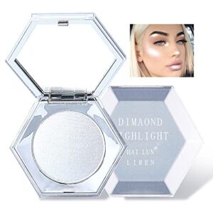 shimmering body highlighter makeup palette glitter face highlight contouring makeup palette smooth glitter powder nose eye contour palettes glow illuminator for face & body women cosmetics (pearl white)