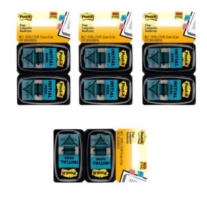 post-it message flags, “initial here”, blue, 2 dispensers/pack, 4 pack (680-ih2)