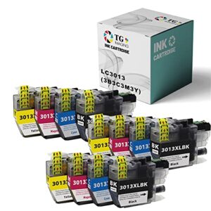 (12-pack) tg imaging compatible replacement for brother lc3011 lc3013 ink cartridge lc-3013 (3 x 4-color-pack) high yield for mfc-j491dw mfc-j497dw mfc-j690dw mfc-j895dw inkjet toner printer