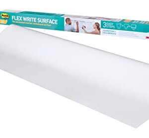Post-it Flex Write Surface, Permanent Marker Wipes Away with Super-Hydrophilic Technology, 8 ft x 4 ft, White Dry Erase Whiteboard Film (FWS8X4)