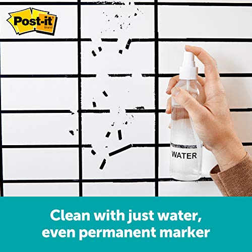 Post-it Flex Write Surface, Permanent Marker Wipes Away with Super-Hydrophilic Technology, 8 ft x 4 ft, White Dry Erase Whiteboard Film (FWS8X4)