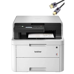 brother l-3290cdw series compact all-in-one business home/office digital color printer i print copy scan i wireless i mobile printing i auto 2-sided printing i 25 ppm i 250 sheets/tray + printer cable