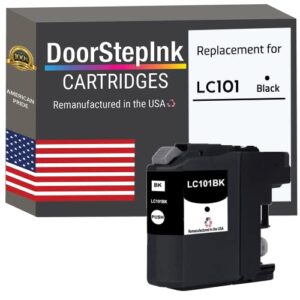 doorstepink remanufactured in the usa ink cartridge replacements for brother lc101 black for printers dcp-j152w mfc-j245 mfc-j285dw mfc-j450dw mfc-j470dw mfc-j475dw mfc-j650dw