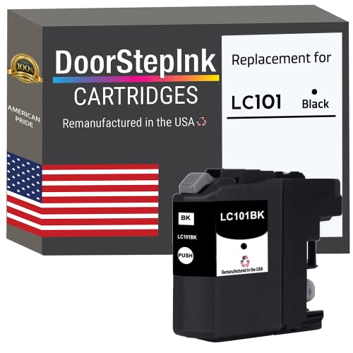 DoorStepInk Remanufactured in The USA Ink Cartridge Replacements for Brother LC101 Black for Printers DCP-J152W MFC-J245 MFC-J285DW MFC-J450DW MFC-J470DW MFC-J475DW MFC-J650DW