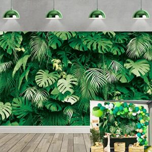 Tropical Palm Leaves Photography Backdrop for Picture 7x5FT Summer Jungle Safari Plants Photo Background Hawaiian Luau Party Decor Banner Baby Shower Birthday Party Supplies (84x60 inch)