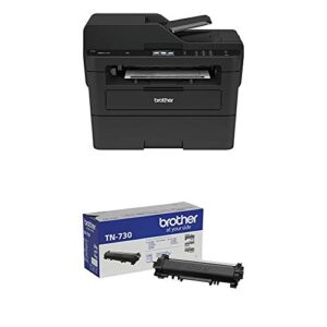 brother compact monochrome laser all-in-one multi-function printer, mfcl2750dw with standard yield black