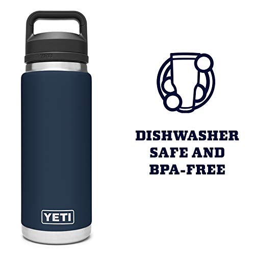 YETI Rambler 26 oz Bottle, Vacuum Insulated, Stainless Steel with Chug Cap, Navy