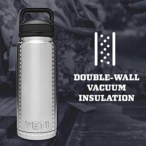 YETI Rambler 26 oz Bottle, Vacuum Insulated, Stainless Steel with Chug Cap, Navy