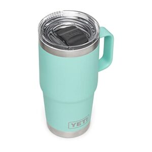 yeti rambler 20 oz travel mug, stainless steel, vacuum insulated with stronghold lid, seafoam