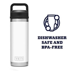 YETI Rambler 18 oz Bottle, Vacuum Insulated, Stainless Steel with Chug Cap, White