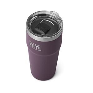 yeti rambler 16 oz stackable pint, vacuum insulated, stainless steel with magslider lid, nordic purple