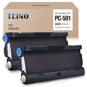 teino 2 pack pc501 compatible with brother pc501 pc-501 pc 501 ppf print fax cartridge for brother fax 575 fax-575 (black)