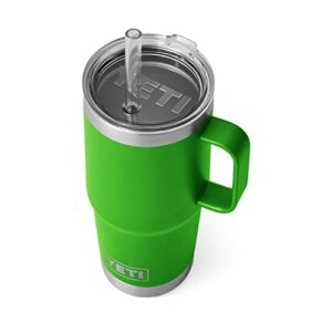yeti rambler 25 oz straw mug, vacuum insulated, stainless steel, canopy green