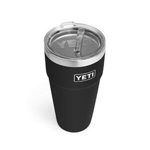 yeti rambler 26 oz straw cup, vacuum insulated, stainless steel with straw lid, black