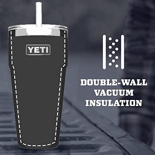 YETI Rambler 26 oz Straw Cup, Vacuum Insulated, Stainless Steel with Straw Lid, Black