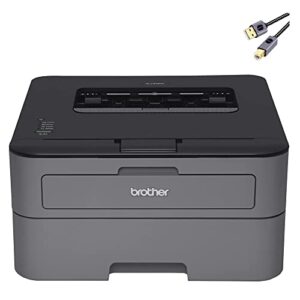 brother l-2300d series compact monochrome laser printer i auto 2-sided printing i up to 26 pages/min i up to 250-sheet/tray i up to 2400 x 600 dpi i 27ppm + printer cable