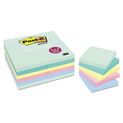 Post-it Notes Original Pads in Marseille Colors, 4 x 6, Lined, 100/Pad, 5 Pads/Pack