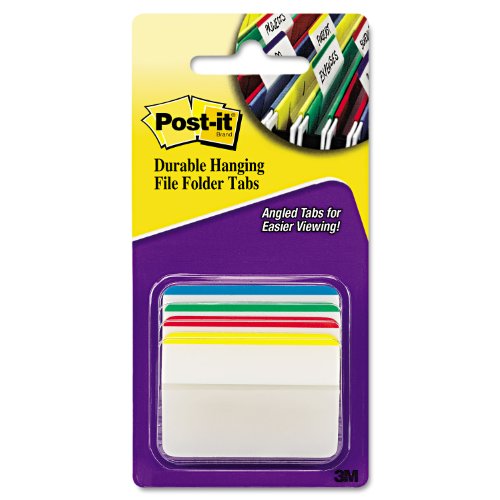 Post-It Durable Filing Tabs 2"X1.5" 24/Pkg-Assorted Primary Colors