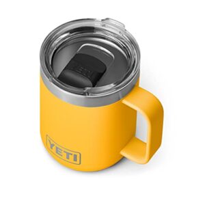 yeti rambler 10 oz stackable mug, vacuum insulated, stainless steel with magslider lid, alpine yellow