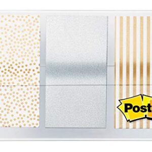 Post-it Flags, 60 Count, 1 in Wide, Assorted Metallic Designs (682-METAL), Metallic Solid, Polka Dots and Stripes