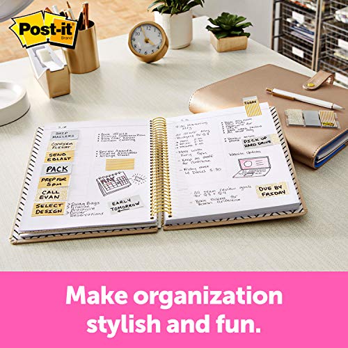 Post-it Flags, 60 Count, 1 in Wide, Assorted Metallic Designs (682-METAL), Metallic Solid, Polka Dots and Stripes