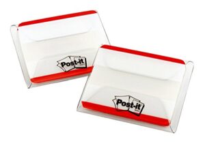 post-it tabs, 2 in, solid, red, 25 tabs/on-the-go dispenser, 2 dispensers/pack (686f-50rd)