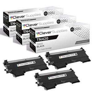 cs compatible toner cartridge replacement for brother tn420 tn-420 3 black dcp-2240d 2270dw 7055 7057 7060d 7065dn 7070dw hl-2130 2135w 2220 2230d 2240d 2242d 2250dn 2270dw 3 pack