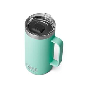 yeti rambler 24 oz mug, vacuum insulated, stainless steel with magslider lid, seafoam