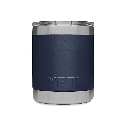 YETI Rambler 10 oz Lowball, Vacuum Insulated, Stainless Steel with MagSlider Lid, Navy