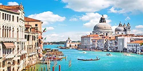 YongFoto 20x10ft Seaside City Backdrop Venice Town Italy Water Rivers City Streetscape Historical Culture Scenery Photography Background Baby Shower Birthday Party Decor Girl Adult Photo Studio Props