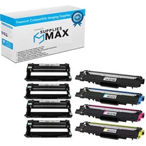 SuppliesMAX Compatible Replacement for Brother DCP-L3510/L3550/HL-L3210/L3270/L3290/MFC-L3710/L3730/L3750/L3770CDW Drum/Toner Value Combo Pack (4-Drum Units/4-Toners) (DR-243CMYK/TN-247CMYKVB)