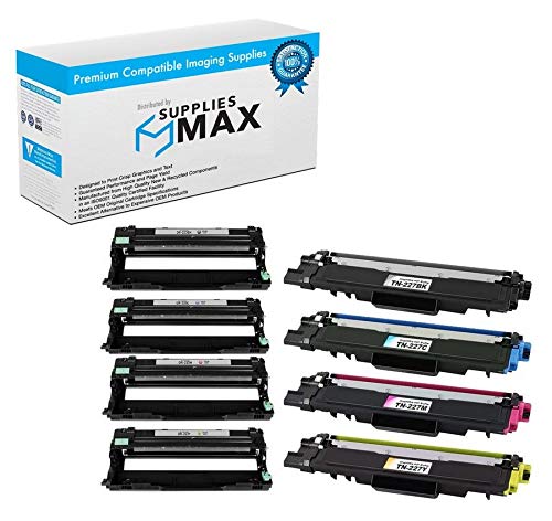 SuppliesMAX Compatible Replacement for Brother DCP-L3510/L3550/HL-L3210/L3270/L3290/MFC-L3710/L3730/L3750/L3770CDW Drum/Toner Value Combo Pack (4-Drum Units/4-Toners) (DR-243CMYK/TN-247CMYKVB)