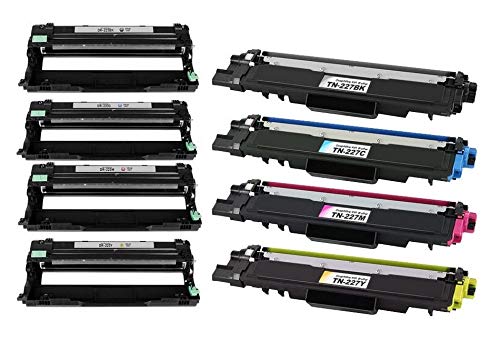 SuppliesMAX Compatible Replacement for Brother DCP-L3510/L3550/HL-L3210/L3270/L3290/MFC-L3710/L3730/L3750/L3770CDW Drum/Toner Value Combo Pack (4-Drum Units/4-Toners) (DR-243CMYK/TN-247CMYKVB)