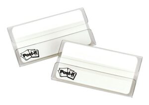 post-it tabs, 3 in, solid, white, 25 tabs/on-the-go dispenser, 2 dispensers/pack (686f-50wh3in)