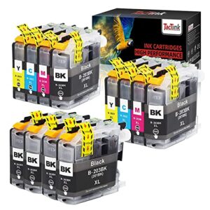 tactink compatible brother lc203 ink cartridges, lc201 xl lc203xl ink cartridge for brother mfc-j460dw j480dw j485dw j680dw j880dw j885dw mfc-j4320 j4420dw (6 black, 2 cyan, 2 magenta, 2 yellow)