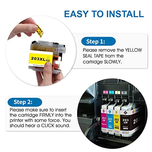 TacTink Compatible Brother LC203 Ink Cartridges, LC201 XL LC203XL Ink Cartridge for Brother MFC-J460DW J480DW J485DW J680DW J880DW J885DW MFC-J4320 J4420DW (6 Black, 2 Cyan, 2 Magenta, 2 Yellow)