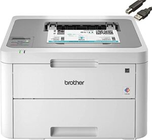 brother hl-l3210cw compact digital color printer providing laser printer quality results, built-in wireless, 250-sheet paper tray, 600 x 2400dpi, works with alexa, bundle with cefesfy printer cable